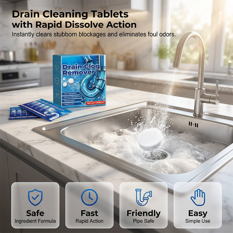 š¢š¢BUY 2 GET 3 FREEā°Effervescent Drain Clog Remover Tablets
