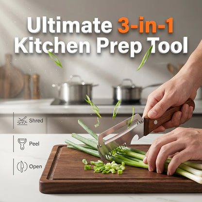 🎁3-in-1 Scallion Shredder & Peeler Kitchen Tool
