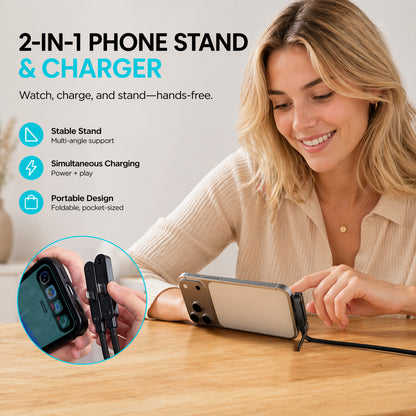240W Fast Charge Stand Cable for iPhone 15–Latest (Works with Android & iPad)