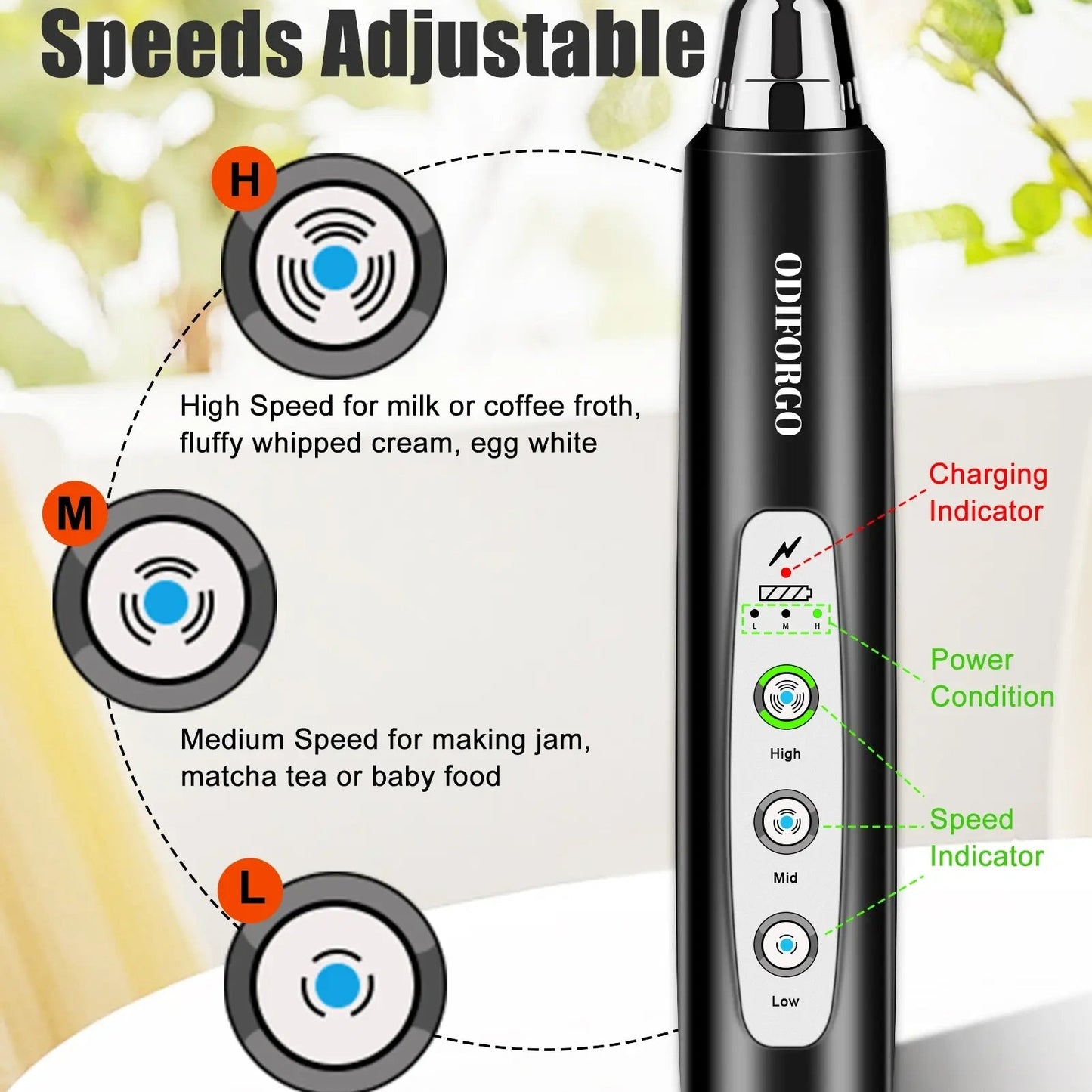 Rechargeable Milk Frother,CoffeeMixer,Frother Wand Drink Mixer