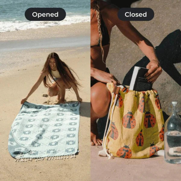 2-in-1 ConvertibleBeach Towel & DrawstringBackpack