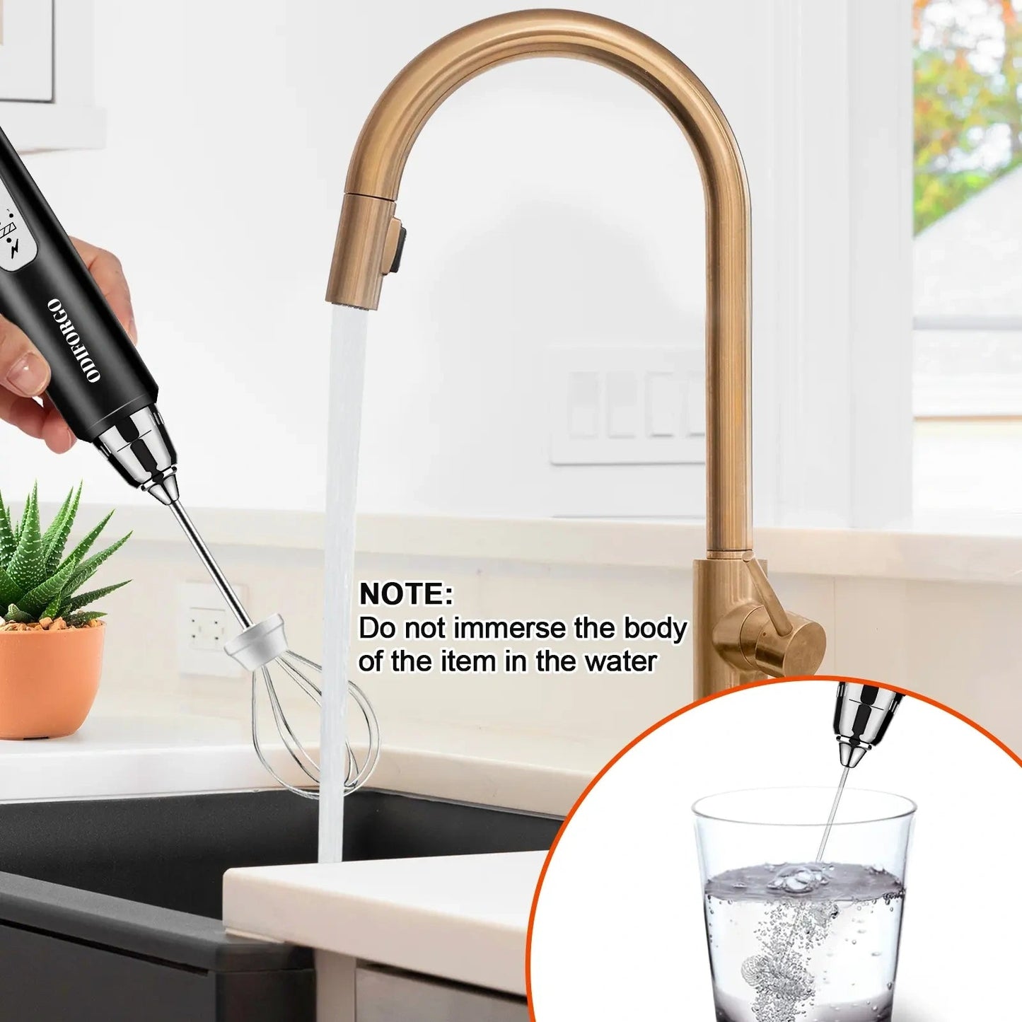 Rechargeable Milk Frother,CoffeeMixer,Frother Wand Drink Mixer