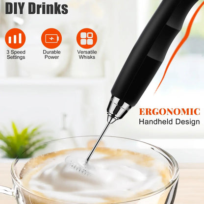 Rechargeable Milk Frother,CoffeeMixer,Frother Wand Drink Mixer