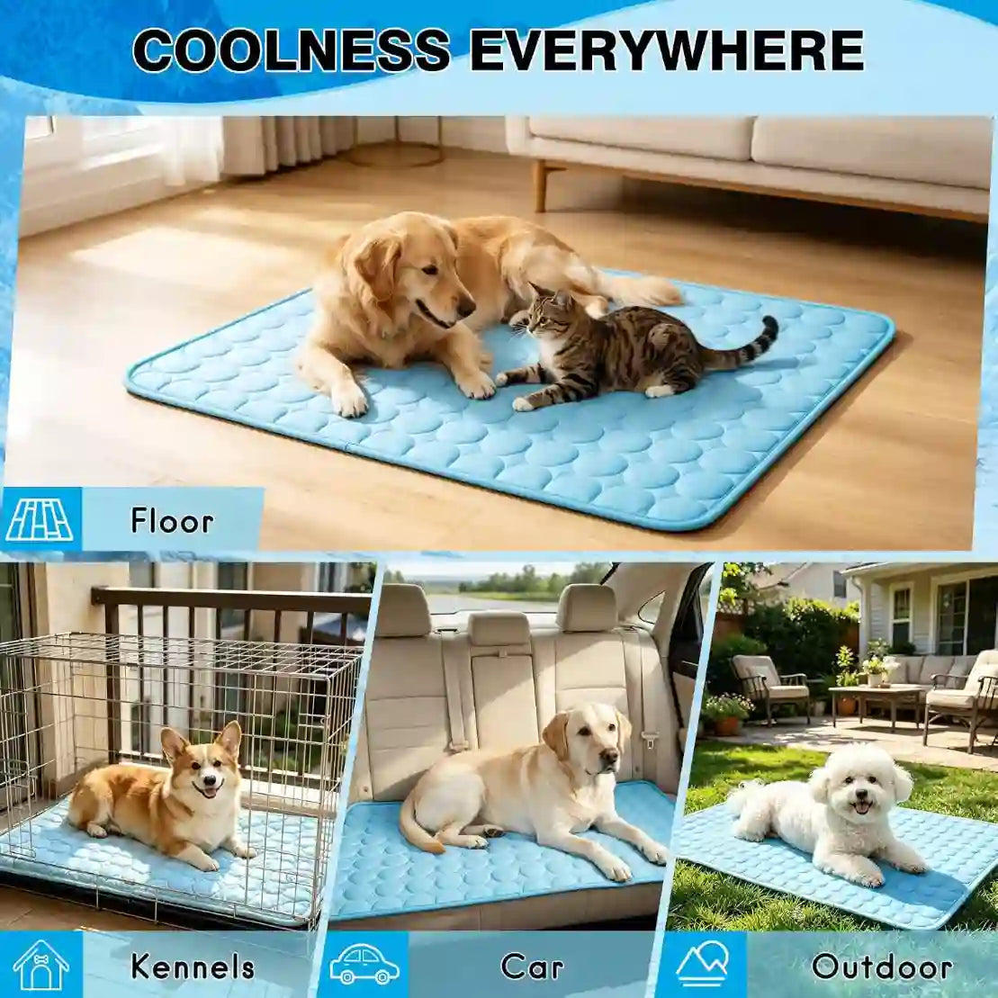 Pet Cooling Mat – Instant Ice Silk Technology For Maximum Summer Comfort