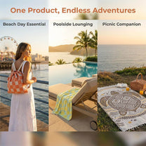 2-in-1 ConvertibleBeach Towel & DrawstringBackpack