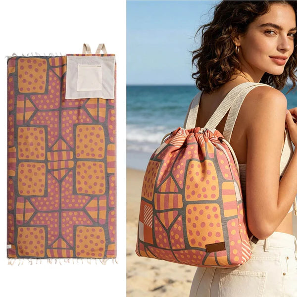 2-in-1 ConvertibleBeach Towel & DrawstringBackpack