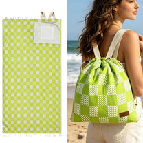 2-in-1 ConvertibleBeach Towel & DrawstringBackpack