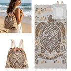 2-in-1 ConvertibleBeach Towel & DrawstringBackpack