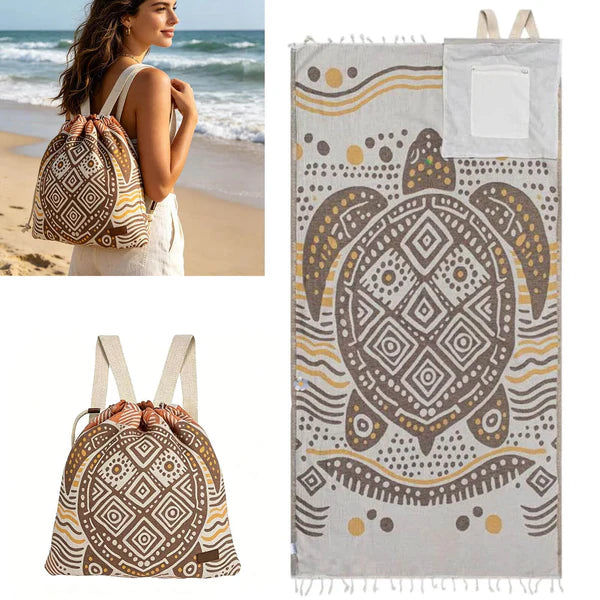 2-in-1 ConvertibleBeach Towel & DrawstringBackpack