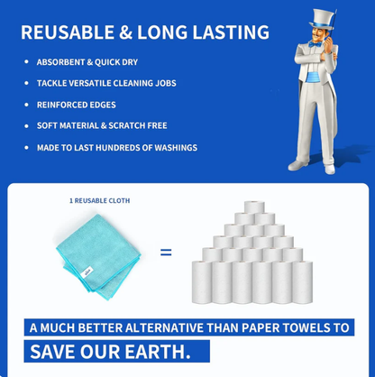 One Wipe, Zero Streaks: TheUltimate Ultra-AbsorbentCleaning Cloth