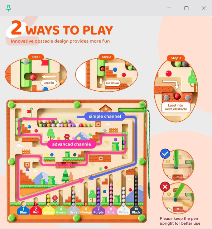 Pixels & Puzzles: Magnetic Color &Number Learning Maze