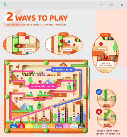 Pixels & Puzzles: Magnetic Color &Number Learning Maze
