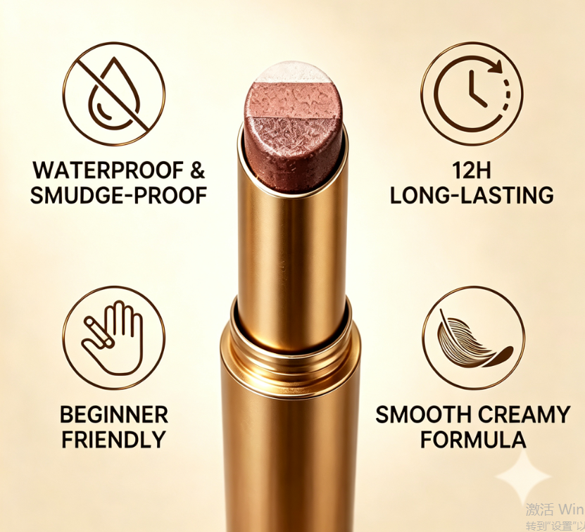 Smudge-Proof Shimmer Eyeshadow Stick